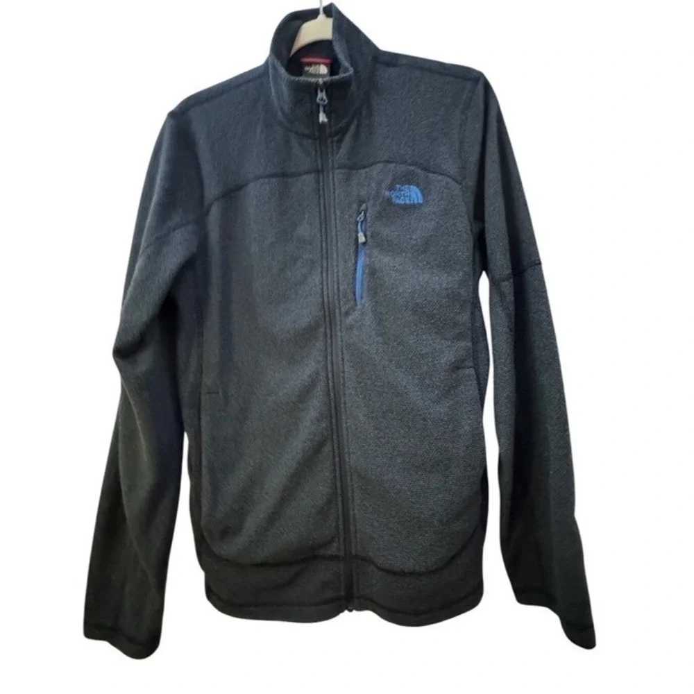 The North Face Mens Fleece Jacket Full Zip Blue Gray Size S/P Soft Outdoors